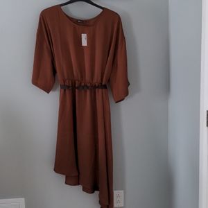 Reitmans asymmetrical rust color dress